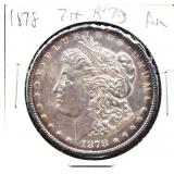 1878 7 tail feathers Mogan silver dollar