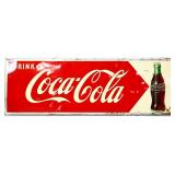 Vntg metal 54x18 horizontal Coca Cola sign