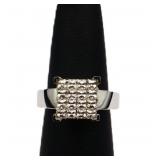 Sterling white sapphire square ring, lab created