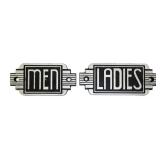 Set of 2 Mens/Ladies iron restroom signs