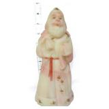Fenton burmese 8.5in old world poinsettia Santa