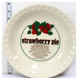 Vntg Strawberry Pie recipe pie plate