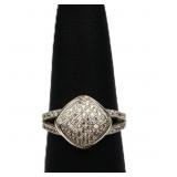 Sterling white sapphire pave style ring lab grown