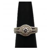 Sterling white sapphire round ring, lab created