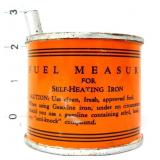Vintage fuel measure can for iron