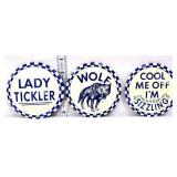 Lot of 3 vntg 1940s pin backs