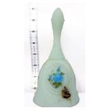 Fenton blue satin bell w/ blue roses