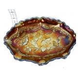 Fenton carnival pansy oval bowl