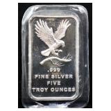 5 troy ounce Sunshine Minting silver bar