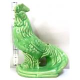 Vntg green 8in rooster figural planter