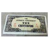 1940s 10 Centavos Japanese Issued Banknote
