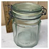 Italy Hermetic Green Glass Storage Jar