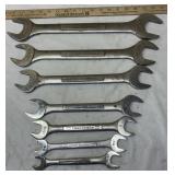 7 Craftsman SAE Open-Ended Wrenches 11/16-1 5/8'