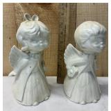 Pair of Porcelain Angels w/ Pearlscent Glaze Finis