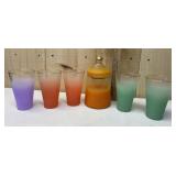 Blendo Red, Purple & Green Glass Set