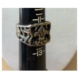 Fleur De Lis Signet Ring- Stainless