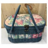 Floral Themed Storage Basket w/ Contents