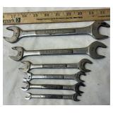 6 Craftsman SAE Open-Ended Wrenches 1/4-7/8'