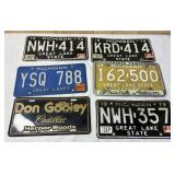 6 Vintage License Plates- Michigan 1970, 1979