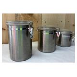 3 Stainless Storage Jars