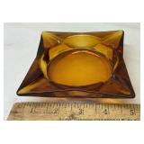 Amber Glass Ash Tray