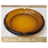 MCM Round Amber Glass Ash Tray