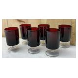 6 MCM Luminarc Arcoroc Ruby Red Glasses- France