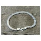 Sterling Silver Mesh Link Bracelet Italian