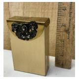 Gold Tone Cigarette Case w/ Roses & Rhinestones