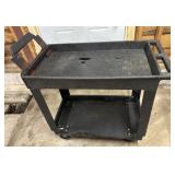 2 Tier Poly Cart- Hole in Shelf & Cracked Side