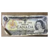 1973 Canadian Bill Featuring Queen Elizabeth II
