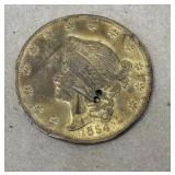 Replica 1854 US Liberty Head Gold Double Eagle Coi