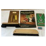 Billiards Rule Book, Brushes, Chalk, Cue Repair Ki
