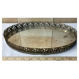 Vintage Oval Vanity Mirror Tray