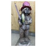 Fishing Bear Statue- Needs TLC