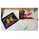 Michigan Rose Bowl & Red Wings Stanley Cup Flags