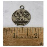 1930s Texaco Scottish Terrier 'Listen' Medallion