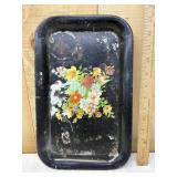 Vintage Metal Floral Serving Tray