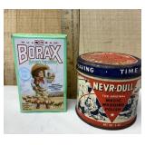 Nevr-Dull Magic Wadding Polish Tin & Borax Box