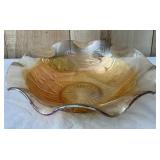 Jeanette Carnival Glass Bowl w/ Ruffled Edges