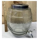 Glass Beverage Dispenser w/ Metal Lid