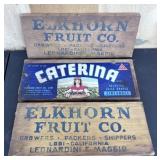 Elkhorn Fruit Co Caterina Wood Crate Advertising