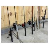 9 Fishing Poles & Reels