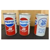 3 Pepsi Cola 75th Anniversary Cans