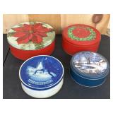 4 Christmas Themed Tins