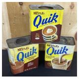 3 Nestles Quik Chocolate Flavor Containers