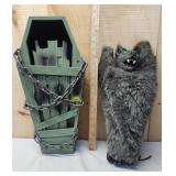 2 Halloween Decor items/Bat , Coffin