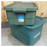 2 Storage Totes w/ Lids- 10 & 18 Gallon