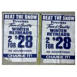 2 Firestone Winter Retreads Advertisements