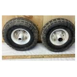 Pair of Hard Fill Tires- 4.10/3.50-4
